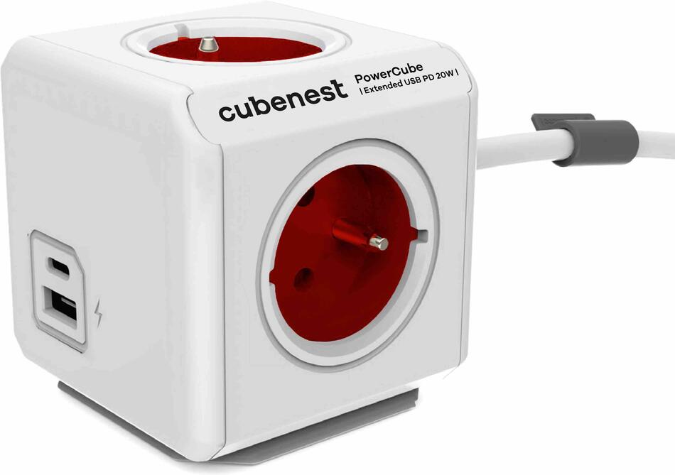 Cubenest PowerCube Extended USB PD 20W A+C Red