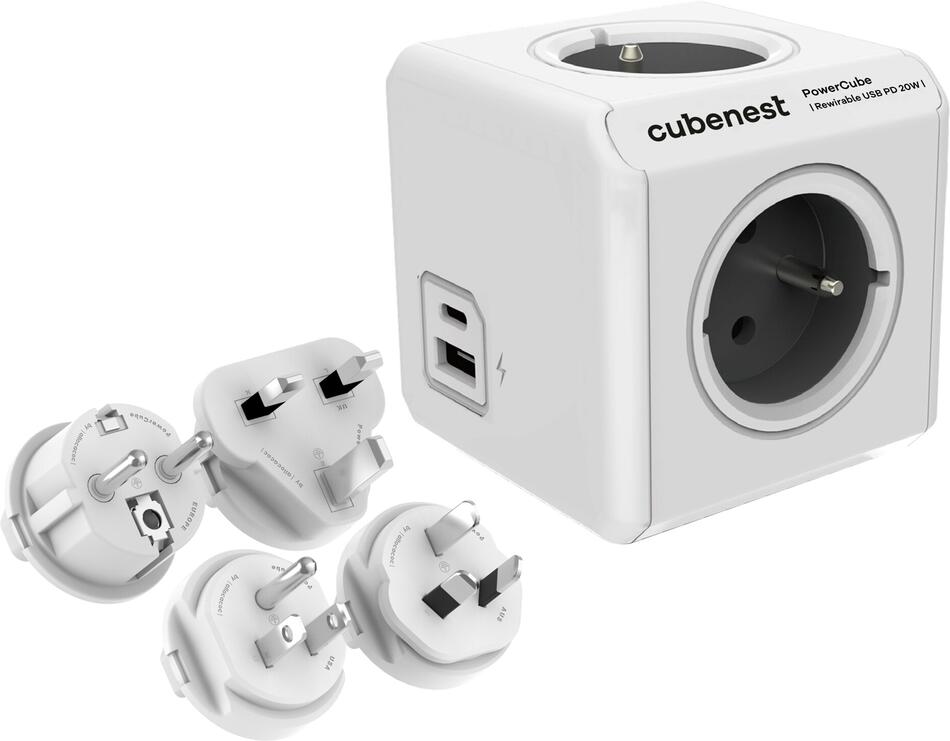 Cubenest PowerCube ReWirable USB PD 20W A+C Grey