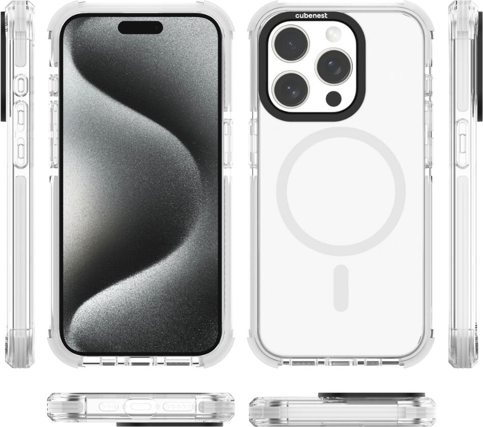 Cubenest MagPro Strong Guard case White iPhone 15 Pro