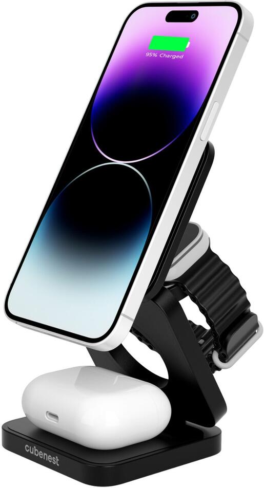 Cubenest 3in1 Magnetic Wireless charger S312 Fold Pro Grey