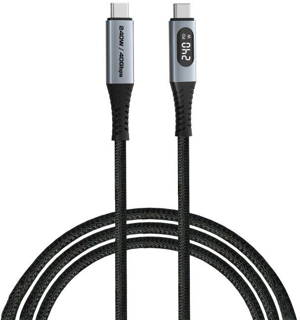 Verbatim kabel Sync &amp; Charge s displejem USB-C to USB-C 240W 120 cm černý (31849)