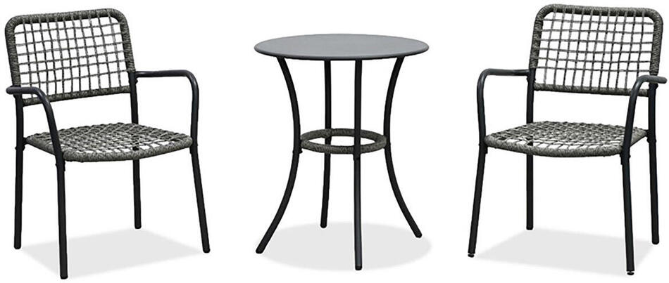 Balkónový set, kov, polyratan, šedá, AZ-L1103 GREY Autronic