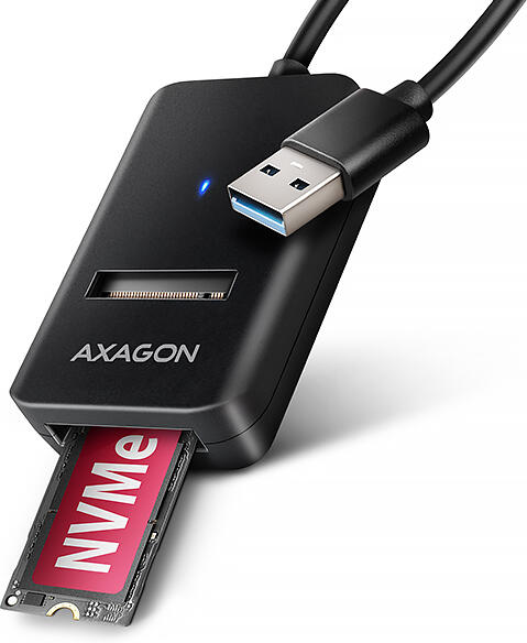 Axagon ADM2-AM USB-A 10Gbps - M.2 NVMe & SATA SSD adaptér, kabel USB-A 10cm