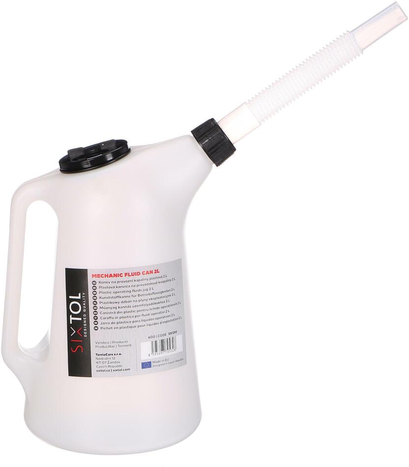 Konev na provozní kapaliny plastová MECHANIC FLUID CAN 2L SIXTOL