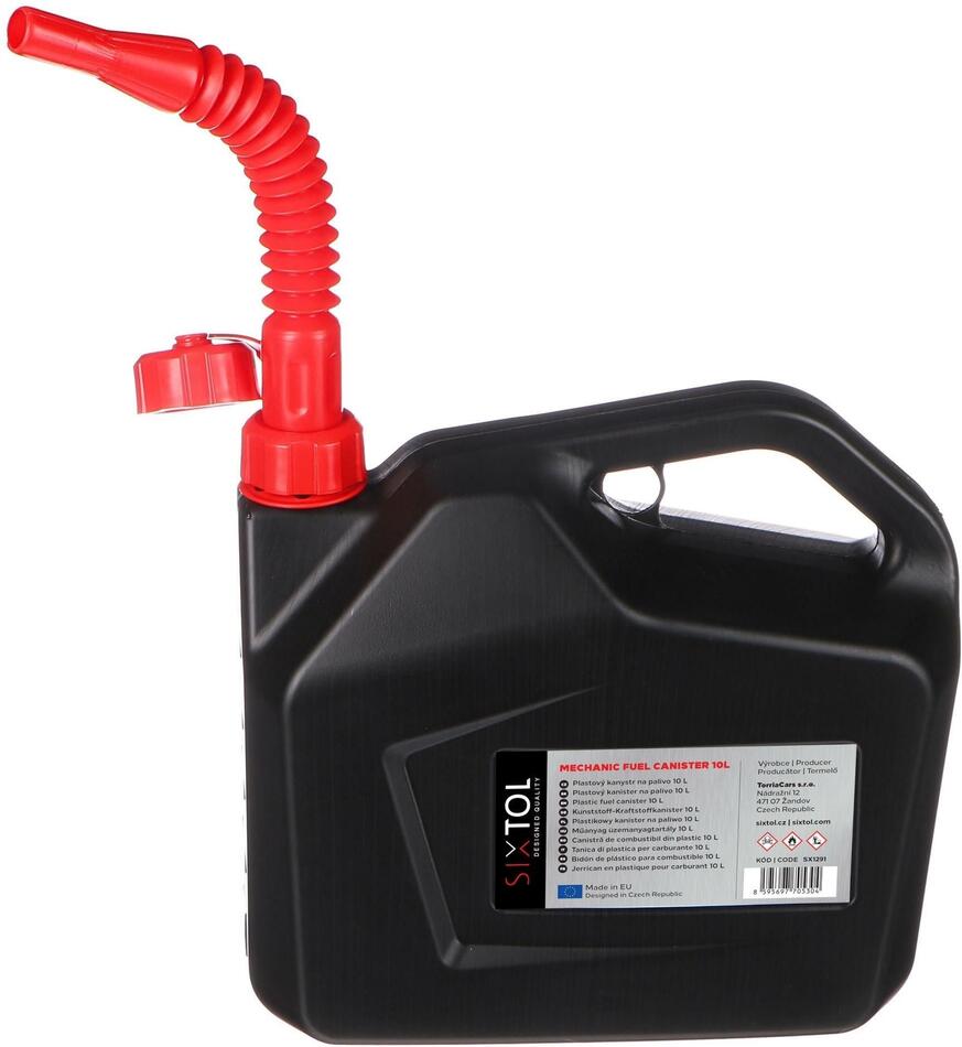 Kanystr plastový MECHANIC FUEL CANISTER 10L, černý SIXTOL