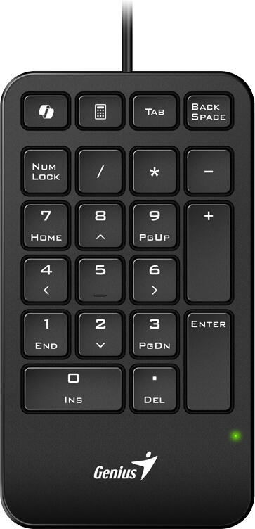 GENIUS NumPad 125/ Drátová/ USB-C/ Copilot/ slim design/ předložka/ černá (31300019401)