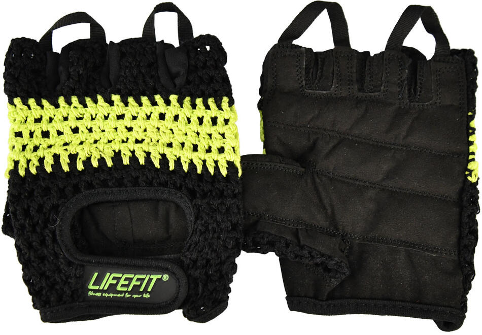 Fitness rukavice LIFEFIT® FIT, vel. L, černo-zelené