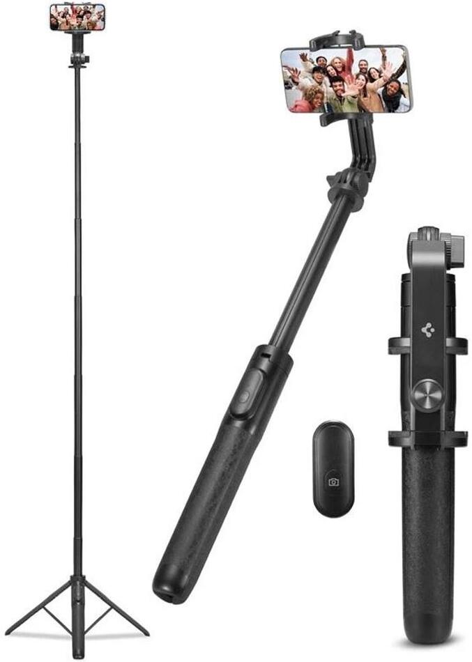 Selfie tyč Spigen Tripod Selfie Stick long Black