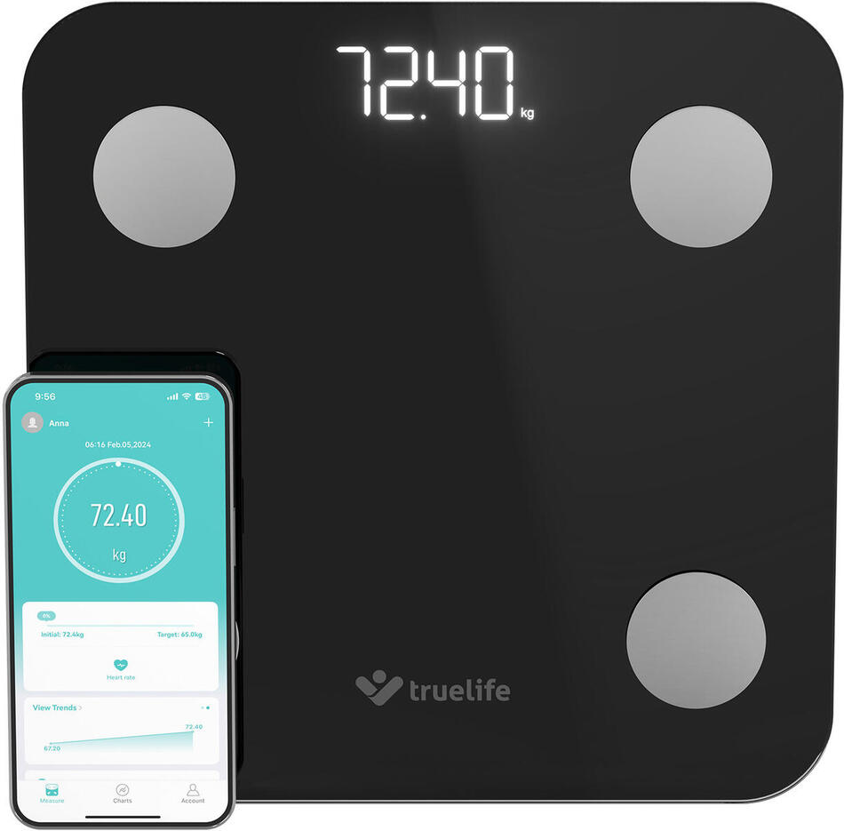 Smart osobní váha TrueLife FitScale W1 BT Black