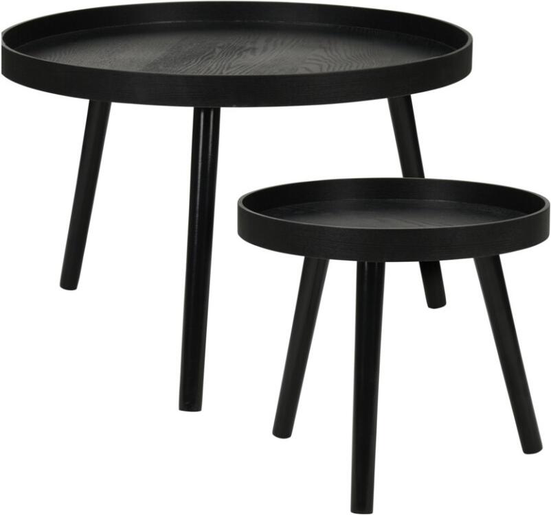 HOMESTYLING Odkládací stolek sada 2 ks borovice černá KO-KR8200300