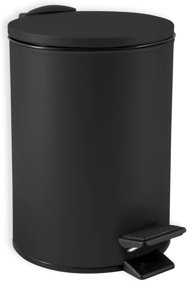Spirella pedálový odpadkový koš ADELAR, matná černá, ocel, 3 L