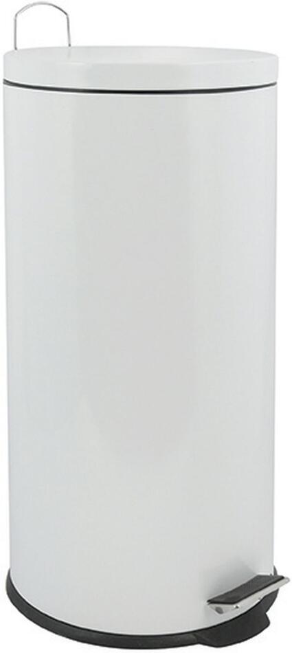 MSV pedálový odpadkový koš, bílá, ocel, 30 L
