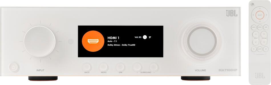 JBL MA7100HP - AV receiver 7.2, 125 W, 8K, Wi-Fi, Bluetooth, Dolby Atmos + Vision - bílý