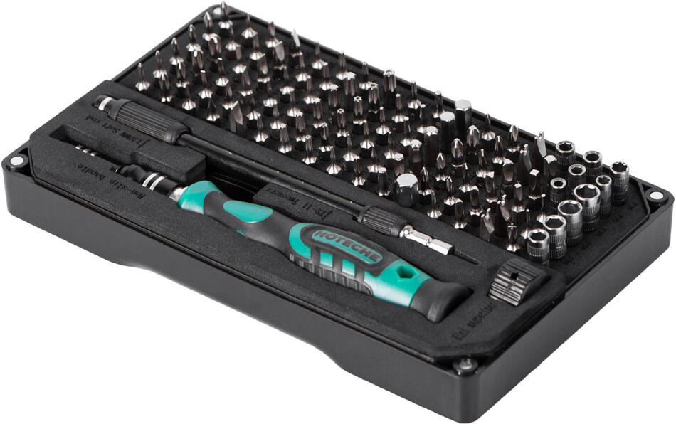 Sada bitů s adaptérem pro jemnou mechaniku, 106 ks - HT251106 Hoteche