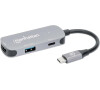MANHATTAN Dokovací stanice USB-C 3v1, 1xHDMI, 1xUSB-C, 1xUSB, šedá (190299)