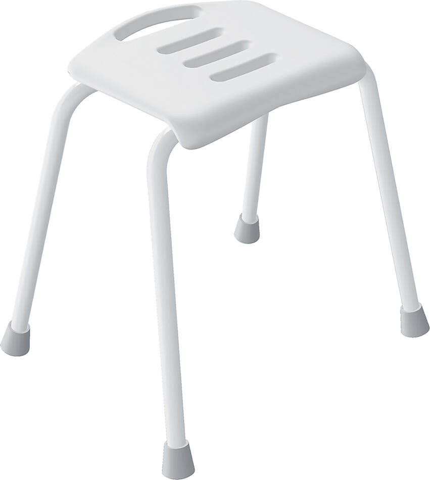Spirella sedátko do sprchy SITZ, bílé, ocel, 48 cm, do 130 kg