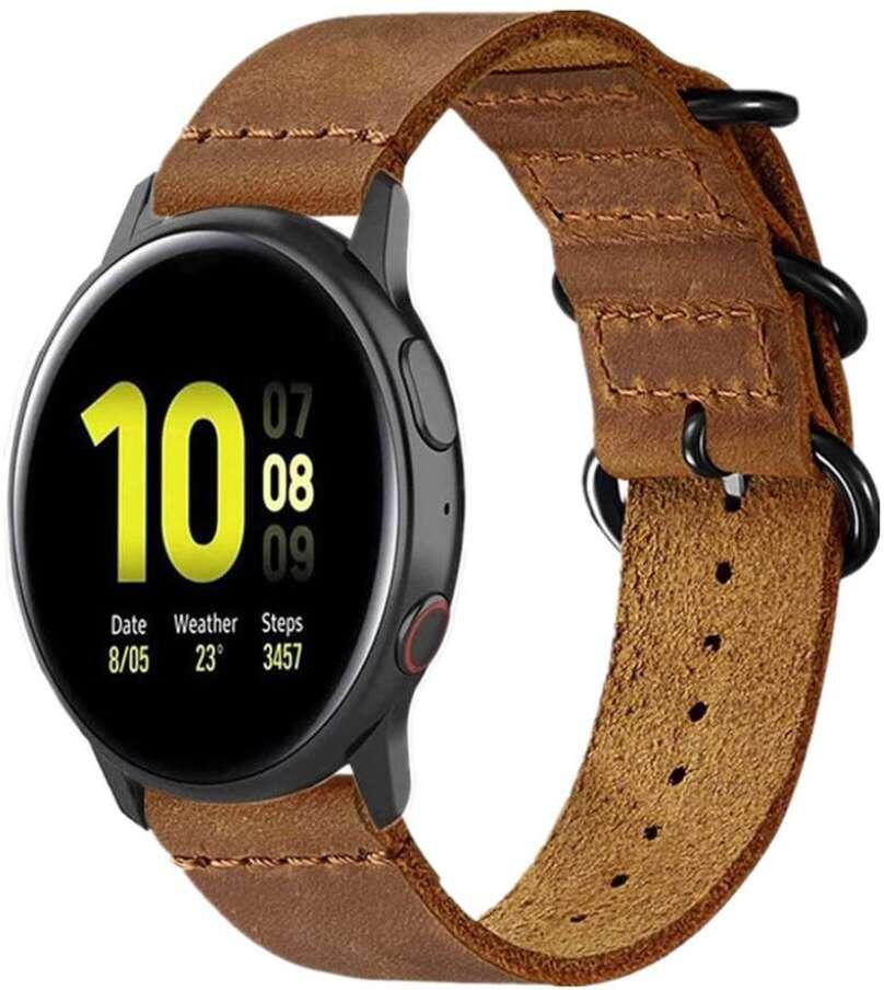 Lenuo elegantní kožený strap 20 mm (světle hnědá)