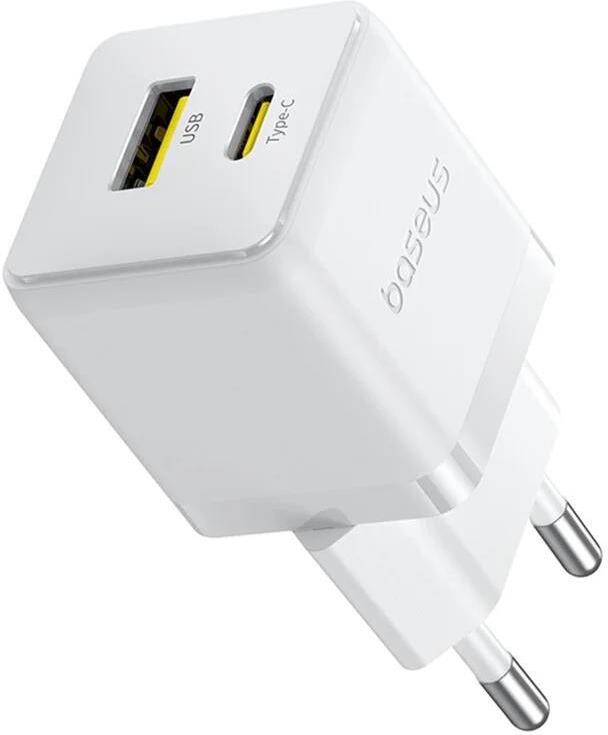 Nabíječka do sítě Baseus Palm 30W, 1xUSB, 1xUSB-C bílá