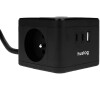 Nabíjecí stanice Huslog 12W 2xzásuvka, 2xUSB-C, 1xUSB černá