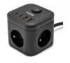 Nabíjecí stanice Huslog 15W 3xzásuvka, 2xUSB-C, 2xUSB černá
