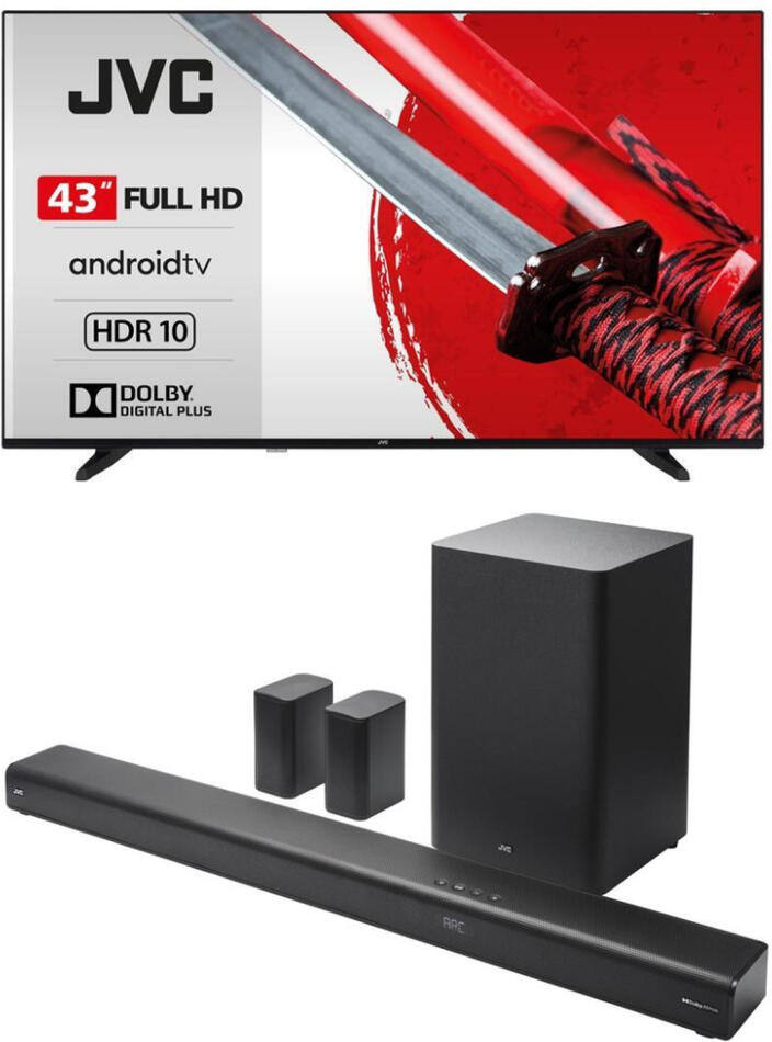SET FHD LED TV JVC LT-43VAF3335 + Soundbar JVC TH-E874B
