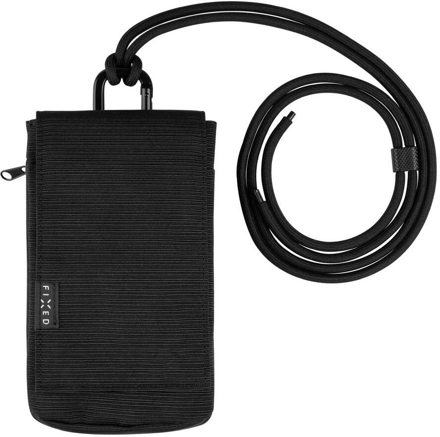 Taštička přes rameno s kapsou FIXED Camino Case pro mobilní telefony do 7", černá