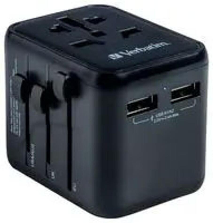 Cestovní adaptér Verbatim UTA-01 s 2 adaptéry Black