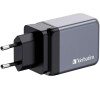 Cestovní adaptér Verbatim GaN 2xUSB-C 65W/USB-A 3.0 Grey