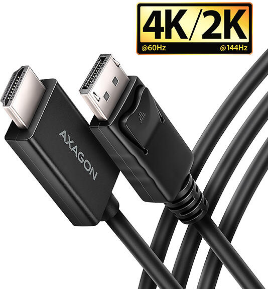 Axagon RVD-HI20C2, DisplayPort -> HDMI 2.0b redukce / kabel 1.8m, 4K/60Hz