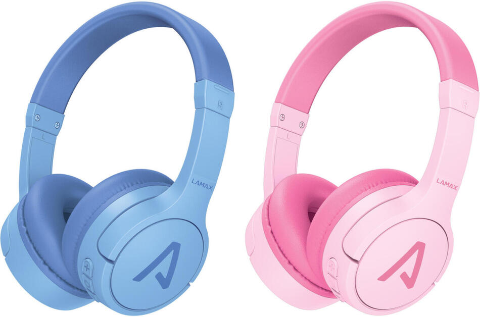 SET Sluchátka LAMAX BaseKid1 blue + Sluchátka LAMAX BaseKid1 pink