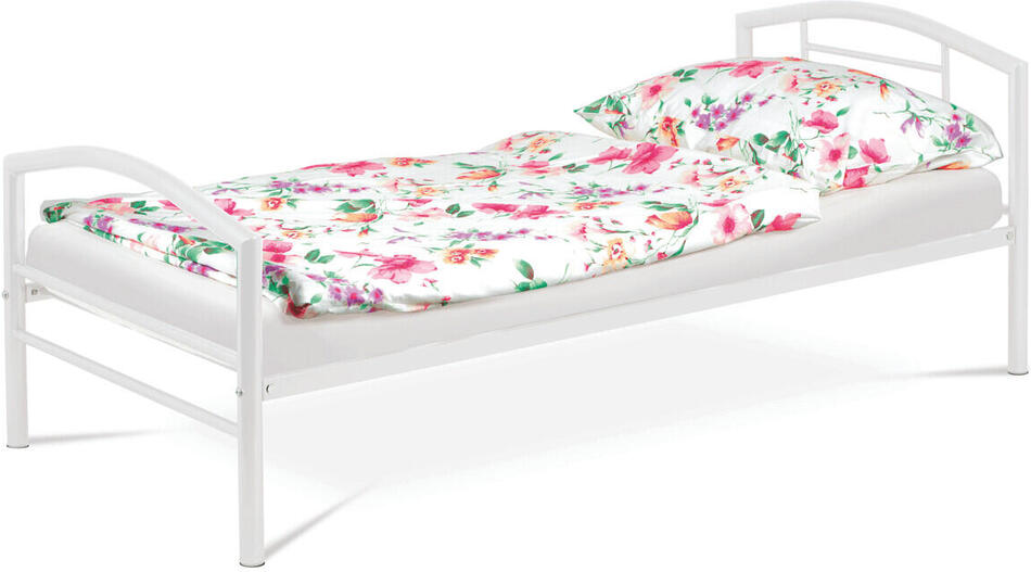 Jednolůžková postel 94x207cm, kov, bílá, BED-1900 WT Autronic