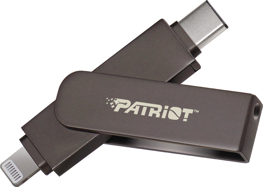 PATRIOT iLuxe Stick C MFi/256GB/USB 3.2/Lightning + USB-C/Černá (PI256GSKM30CL)