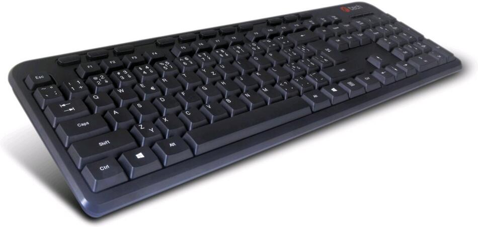 Klávesnice C-TECH KB-102M USB slim black multimediální, CZ/SK