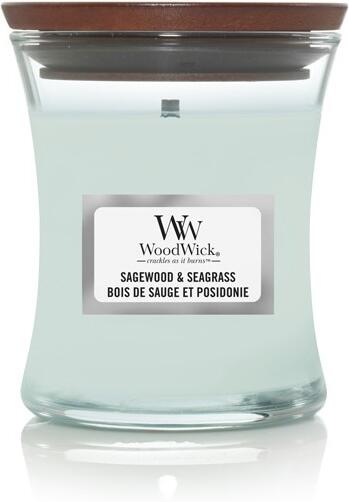 WoodWick Sagewood & Seagrass svíčka malá