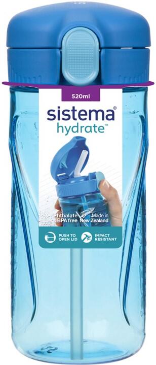 Sistema Láhev s brčkem Hydrate Quick Flip Top 520 ml, modrá