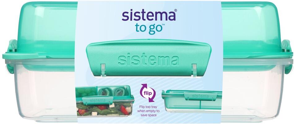 Sistema Dělený svačinový box To Go LunchStack Rectangle 1,8 l, zelená