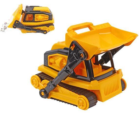 Teddies Buldozer s pásy plast 30cm na volný chod v síťce