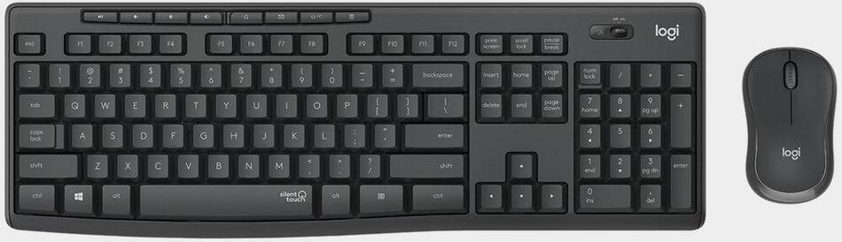 Logitech klávesnice s myší Wireless Silent Combo MK295, HUN, silent, grafitová (920-009806)