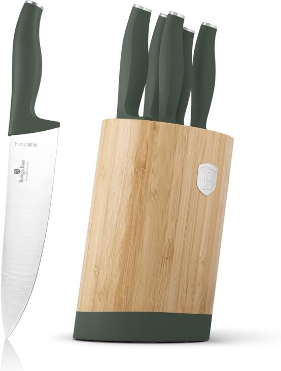 BERLINGERHAUS Sada nožů se stojanem BAMBOO 6 ks Matte Green Collection BH-2757