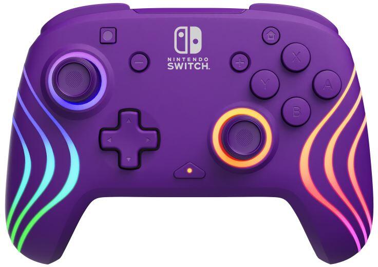 PDP Afterglow Wave Wireless Controller, bezdrátový herní ovladač pro Nintendo Switch, fialový (500-252-PR)