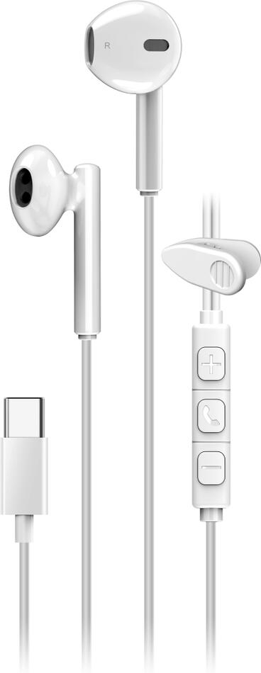 GENIUS headset HS-M366 White/ bílý/ USB-C/ 360° rotační klip (31710033401)