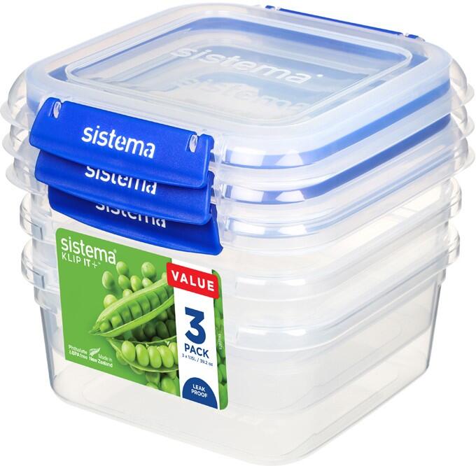 Sistema Sada 3 ks vodotěsných krabiček na potraviny KLIP IT PLUS 2 klipy 1,15 l