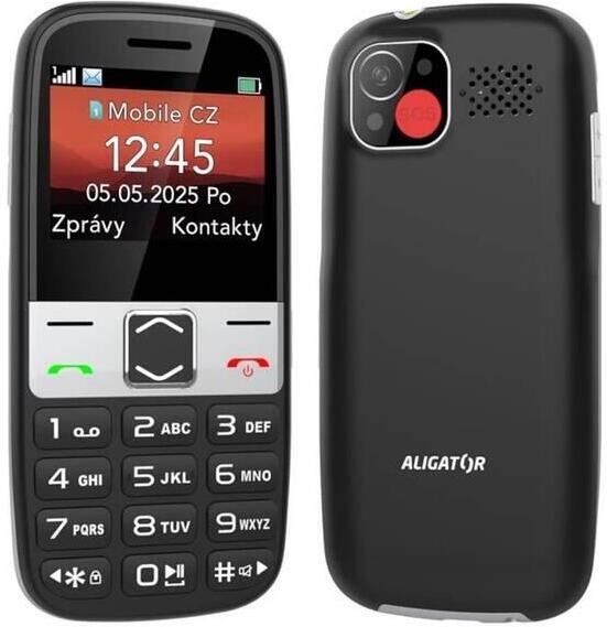 ALIGATOR A775 Senior černý + stolní nabíječka