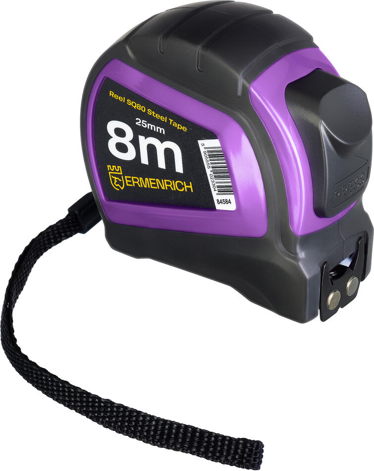 Svinovací metr Ermenrich Reel SQ80 - 8m, fialový