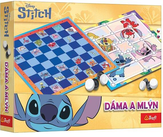TREFL Dáma a Mlýn Lilo & Stitch společenská hra v krabici 29x19x4 cm