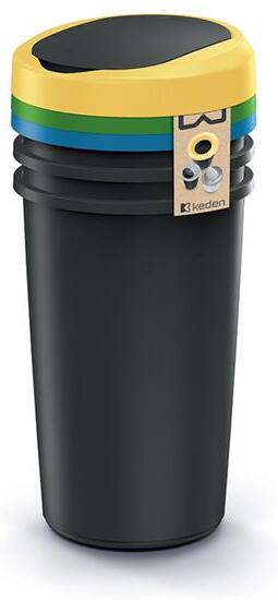 Koš odpadkový COMPACTA R FLAP SET černý 3x25l KEDEN