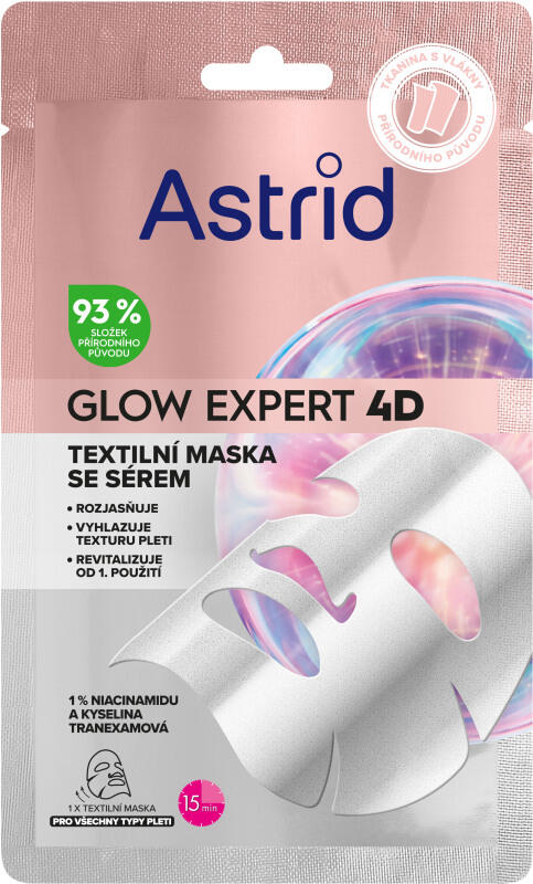 Astrid Glow Expert 4D textilní pleťová maska, 1 ks