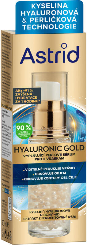Astrid Hyaluronic Gold pleťové sérum, 30 ml