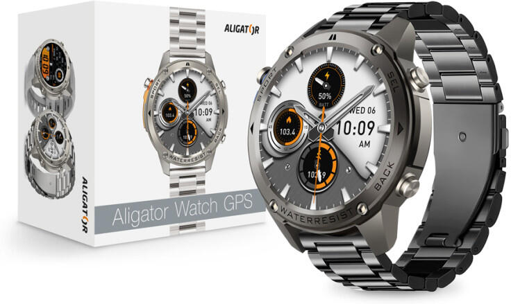 Chytré hodinky ALIGATOR Watch GPS, černé