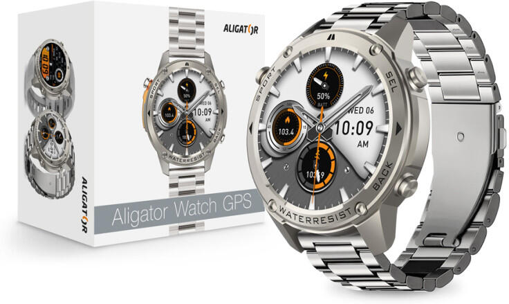 Chytré hodinky ALIGATOR Watch GPS, stříbrné